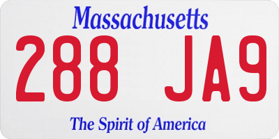 MA license plate 288JA9