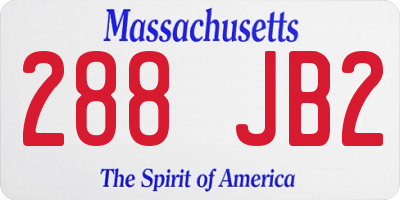 MA license plate 288JB2