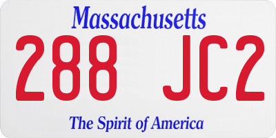 MA license plate 288JC2
