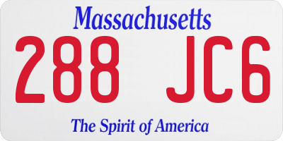 MA license plate 288JC6