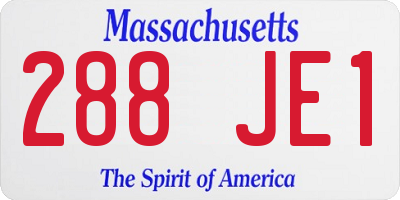 MA license plate 288JE1