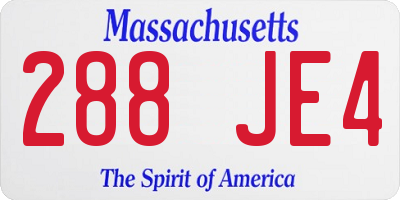 MA license plate 288JE4