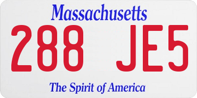 MA license plate 288JE5