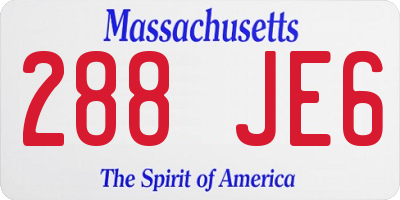 MA license plate 288JE6