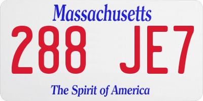 MA license plate 288JE7