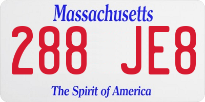 MA license plate 288JE8