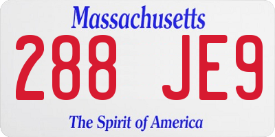 MA license plate 288JE9