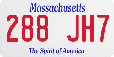 MA license plate 288JH7