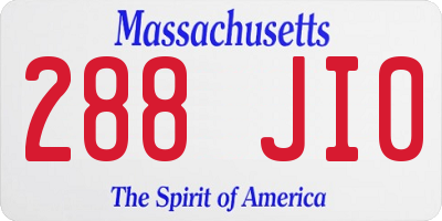 MA license plate 288JI0