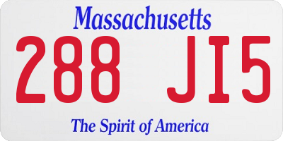 MA license plate 288JI5
