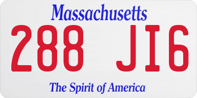 MA license plate 288JI6