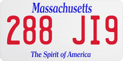 MA license plate 288JI9