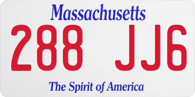 MA license plate 288JJ6