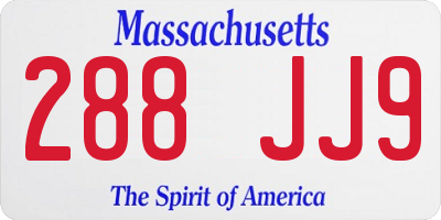 MA license plate 288JJ9