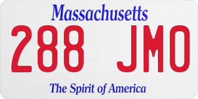 MA license plate 288JM0