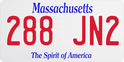 MA license plate 288JN2