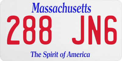MA license plate 288JN6