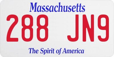MA license plate 288JN9