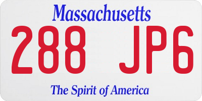 MA license plate 288JP6