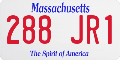 MA license plate 288JR1