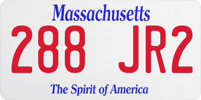 MA license plate 288JR2
