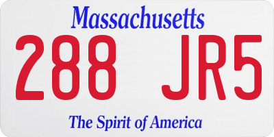 MA license plate 288JR5