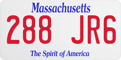 MA license plate 288JR6
