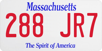 MA license plate 288JR7