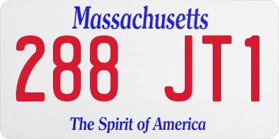 MA license plate 288JT1