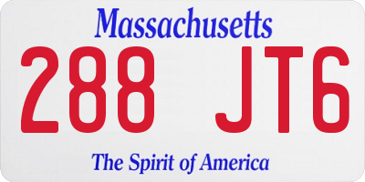 MA license plate 288JT6