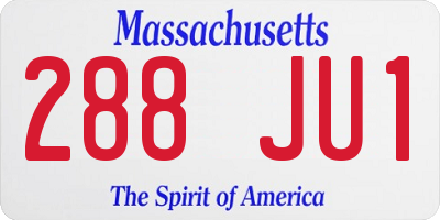 MA license plate 288JU1