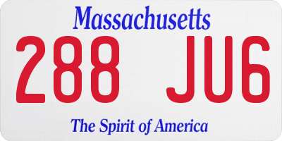 MA license plate 288JU6