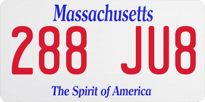 MA license plate 288JU8