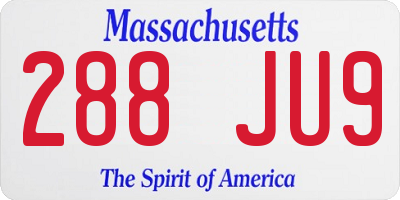 MA license plate 288JU9