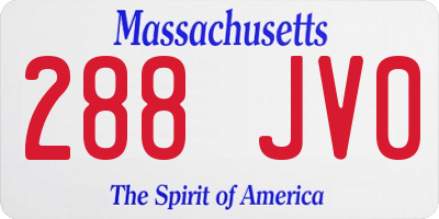 MA license plate 288JV0