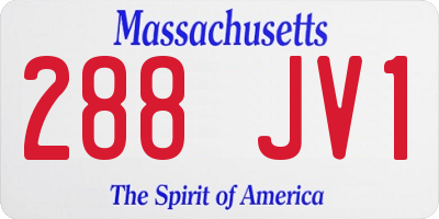 MA license plate 288JV1