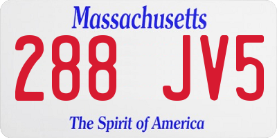 MA license plate 288JV5
