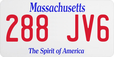 MA license plate 288JV6