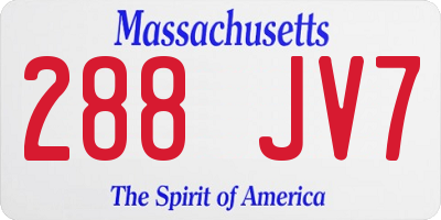 MA license plate 288JV7