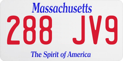 MA license plate 288JV9