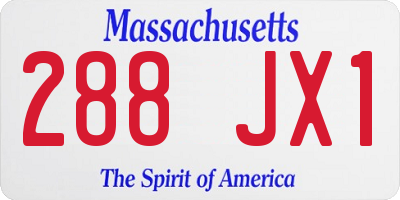 MA license plate 288JX1