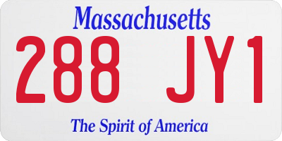 MA license plate 288JY1