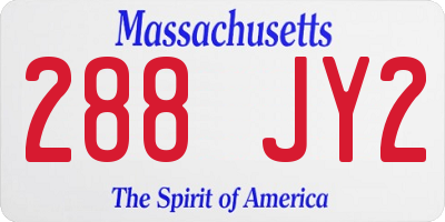 MA license plate 288JY2