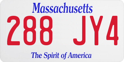 MA license plate 288JY4
