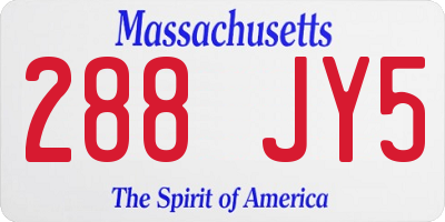 MA license plate 288JY5