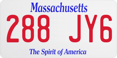 MA license plate 288JY6