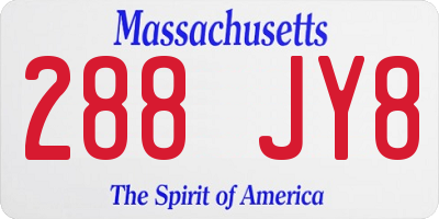 MA license plate 288JY8