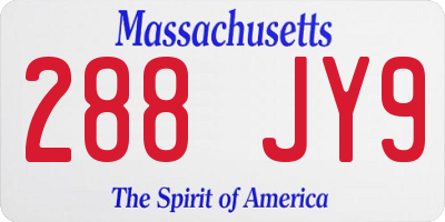 MA license plate 288JY9