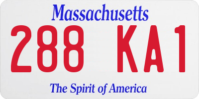 MA license plate 288KA1