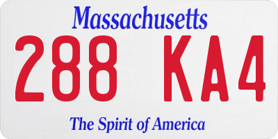 MA license plate 288KA4